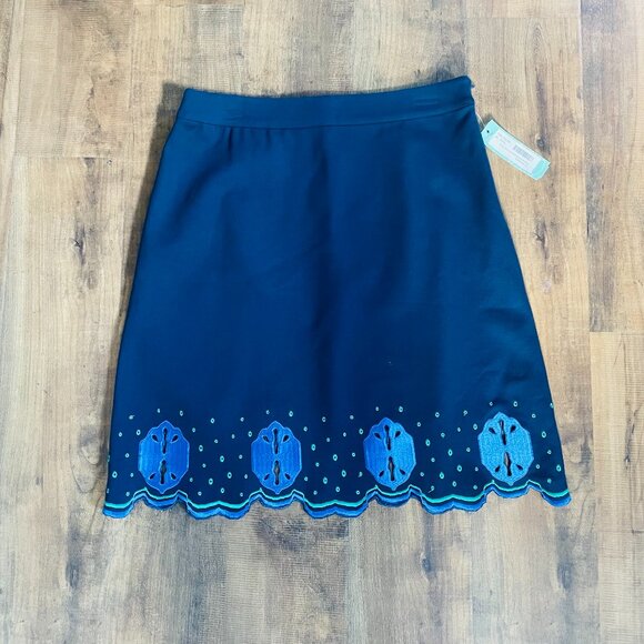 41 Hawthorn Navy Paloma Embroidered Trim Skirt Size Medium NWT - Picture 1 of 7